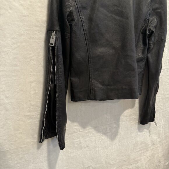 Walter Baker Women’s Leather Jacket XS Black Lambskin Motorcycle Studs Grunge - Picture 12 of 16